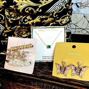 Gold Necklace with Green Cubic Zirconia & comes with FREE GIFT 🎁 🛍️